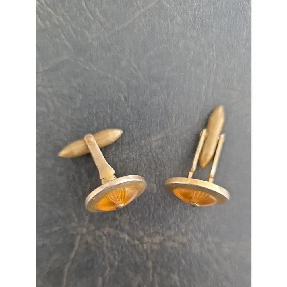 Vintage Stamped Barry Rolled Plated Front Cuff Links Career Wear Collectible